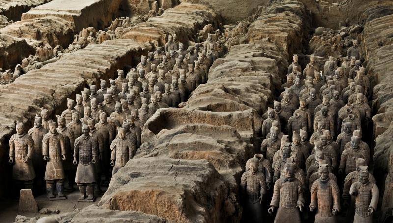 representation, buried, ancient civilization, large group of objects, terracotta army, nature, 4K, architecture, solid, xian, ancient, human representation