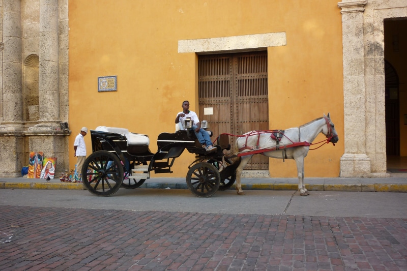 colombia, built structure, mode of transportation, city, scooter, architecture, caribbean, holiday, street, window, sitting, land vehicle, cart, real people