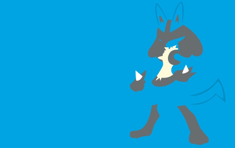 background, lucario, 720P, pokemon, minimalism, simple background, simple