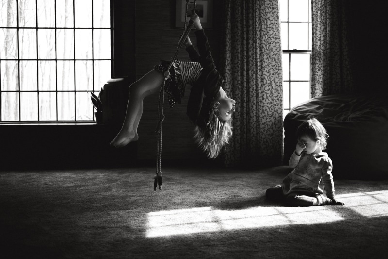 monochrome, children, indoors, little girl, 720P
