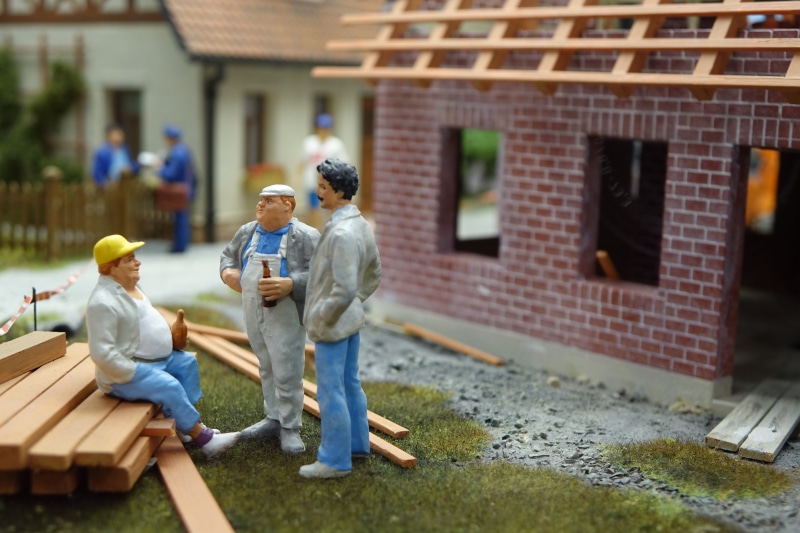 house construction, site, tool, built structure, day, building exterior, beer bottle, family, building, son, construction work, roof work, smiling, build