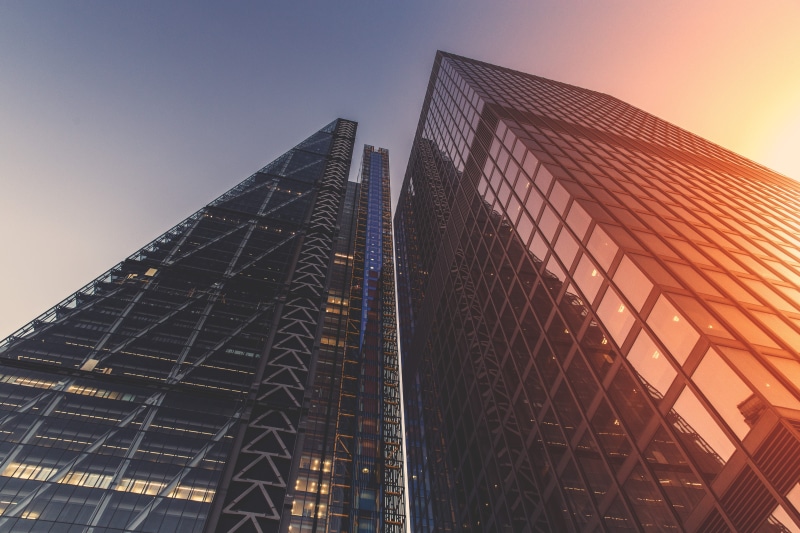 tall - High, no people, construction Industry, clear sky, nature, illuminated, on, built Structure, give, tower, skyscraper, steel, finance, urban Skyline