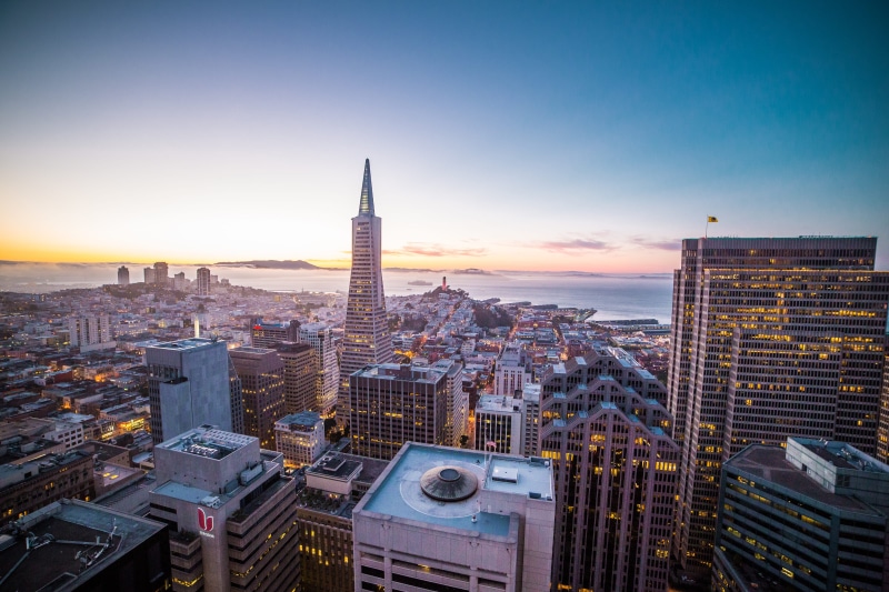 sf bay, san, bay area, usa, high angle view, buildings, top, dawn, building exterior, aerial view, architecture, tower, sf, cityscapes, landscape, panorama
