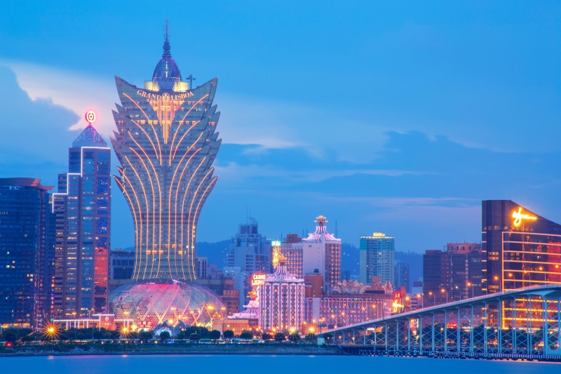 Night, Skyscraper, City, China, Cities, Grand Lisboa Hotel, Macau, 4K, Building