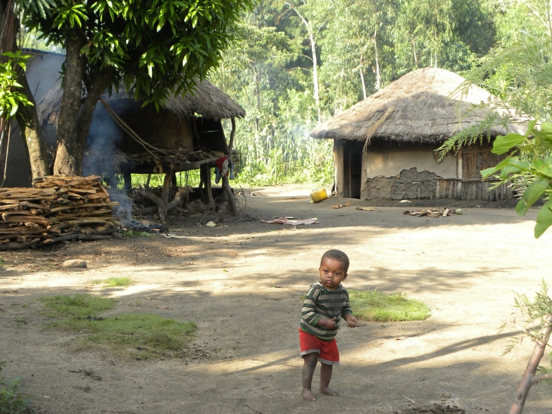 outdoors, men, plant, day, growth, one person, tree, child, architecture, real people, tribe, casual clothing, ethiopia, nature, africa, sunlight, built structure