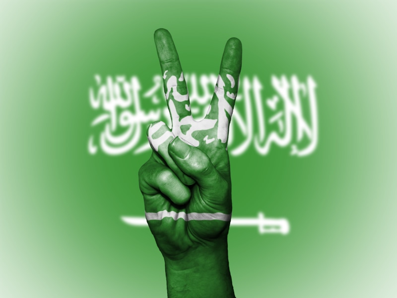 flag, indoors, businessman, focus on foreground, hand, one person, creativity, tourism, background, people, green color, text, green, saudi arabia, travel