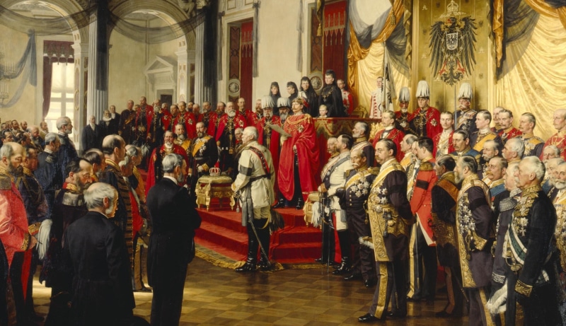lifestyles, Anton von Werner, group of people, The opening of the Reichstag, human representation, men, belief, 1888, architecture, real people, art and craft