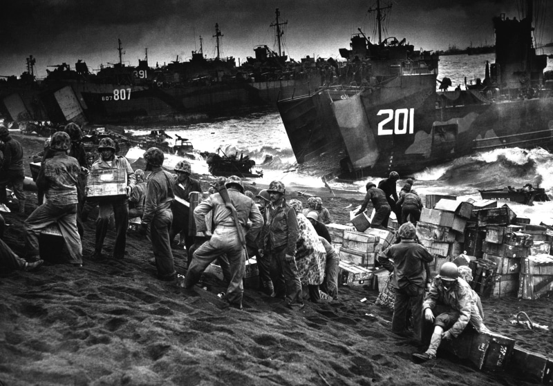 crowd, street, retail, soldier, Iwo Jima, architecture, transportation, built structure, monochrome, large group of people, mode of transportation, street market