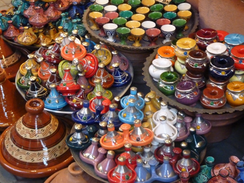 large group of objects, still life, multi colored, assorted, variation, colorful, arrangement, no people, vases, 4K, market, ceramic, bazaar, Morocco