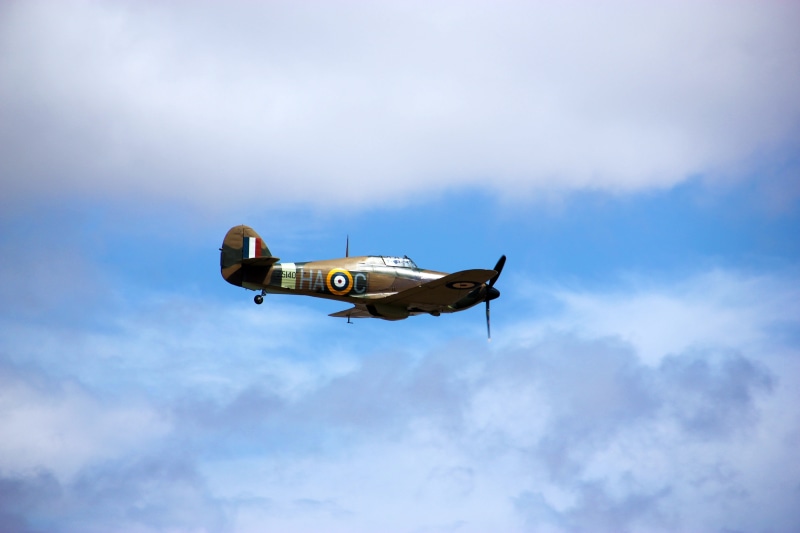 history, motion, ww2, low angle view, wings, aerospace industry, raf, pilot, mode of transportation, aviation, day, battle, war, fighter plane, aeroplane