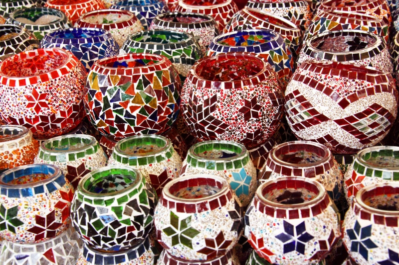 traditional, Background, craft, colors, pottery, retail display, colored, glass, holder, high angle view, cultures, retail, abundance, multi Colored, bright