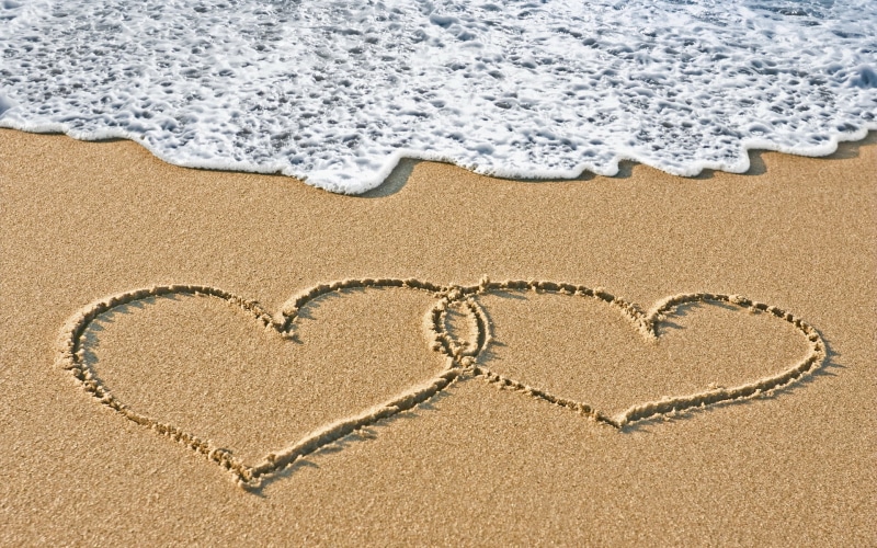 new Years Eve, handwriting, concepts, romance, travel, valentines Day - Holiday, shape, written, water, hearts, holiday, vacations, no People, text, brown