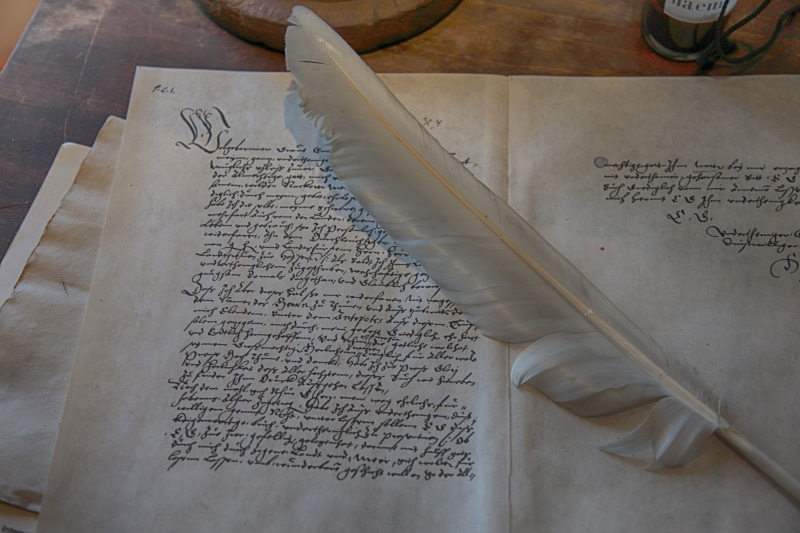 communication, historically, letter, white, office, leave, history, calligraphy, arrangement, text, antique, old, no people, architecture, atmosphere, feather