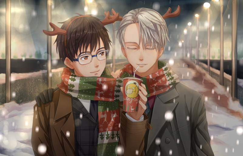 victor nikiforov, art and craft, real people, glasses, for sale, winter, store, glass - material, mannequin, retail display, retail, Anime, lifestyles