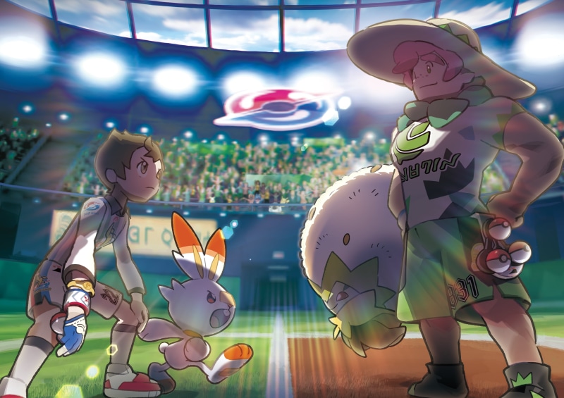 4K, Victor (Pokémon), Eldegoss (Pokémon), Pokémon Shield, Milo (Pokémon), Pokémon, Pokémon: Sword and Shield, Pokémon Sword, Scorbunny (Pokémon)