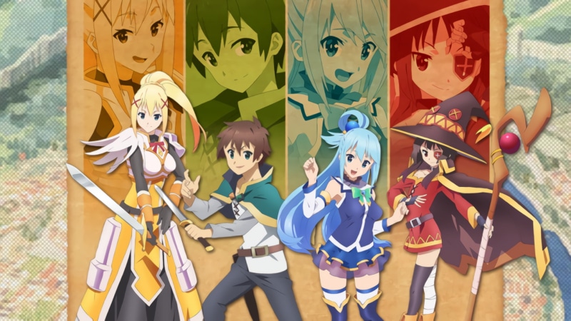 Megumin (KonoSuba), Darkness (KonoSuba), KonoSuba – God’s blessing on this wonderful world!!, 1080P, Kazuma Satou, Anime, Aqua (KonoSuba)