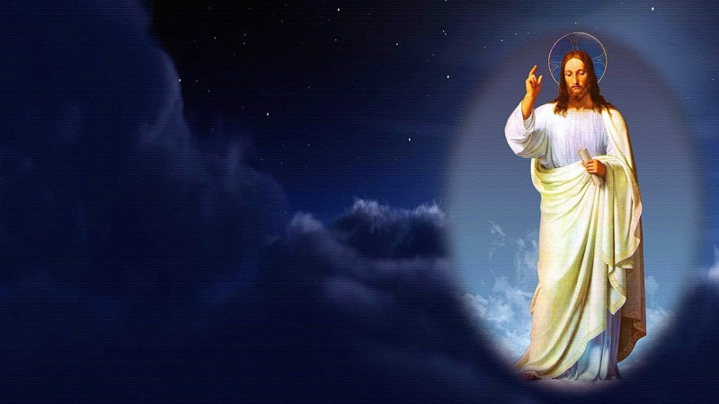 jesus, religion, stage, 1080P, blessing, one person, spirituality, adult, women, dress, clothing, hair, beauty, standing, young women, tranquility, rear view