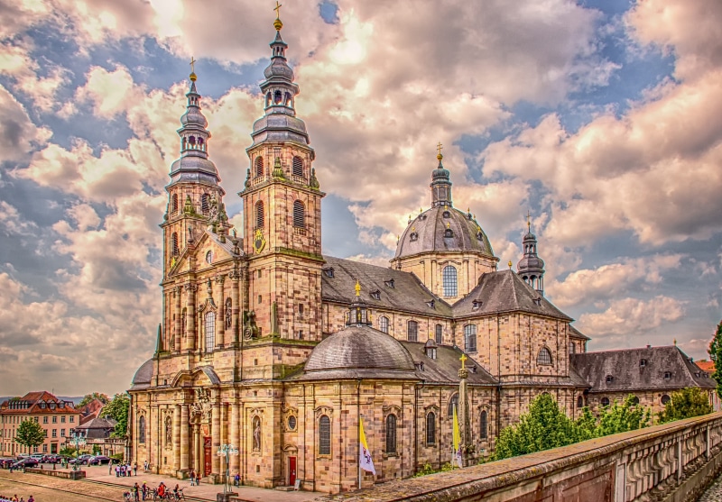 concrete, dome, cloud - sky, tower, space, landmark, beautiful, no people, majestic, belief, window, outdoors, spire, old, clouds, sky, roofs, cross, domed roof
