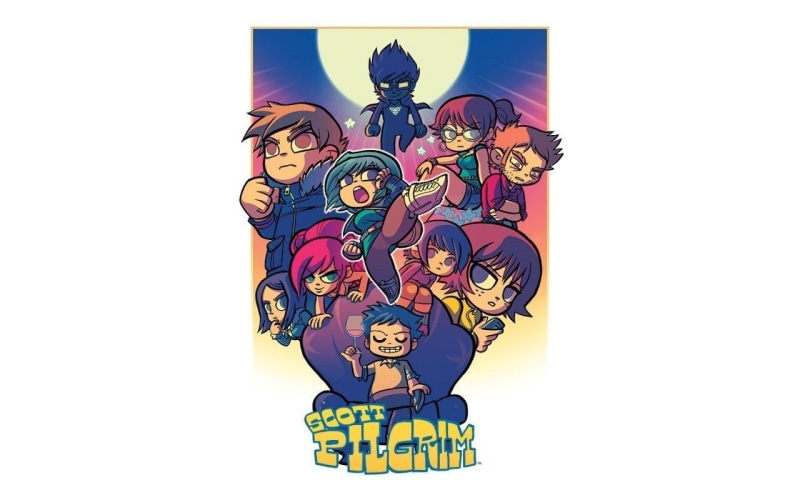 creativity, Scott Pilgrim, decoration, representation, human representation, male likeness, time, no people, text, multi colored, Ramona Flowers, indoors