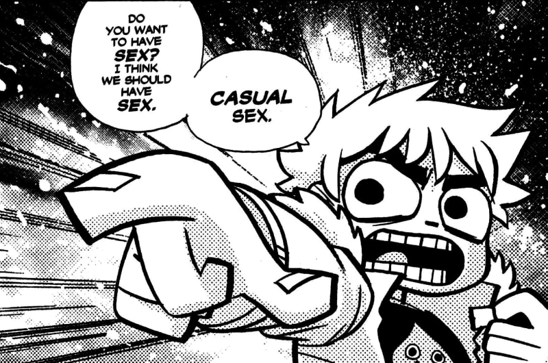 script, one person, communication, text, page, sign, comic art, drawing - art product, Scott Pilgrim, 720P, day, message, book, western script, non-western script