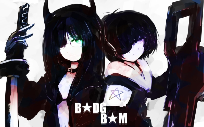 hd, long, 1080P, hai, school, eyes, uniforms, people, horns, black, headphones, brunettes, short, shooter, hair, green, art, weapons, rock