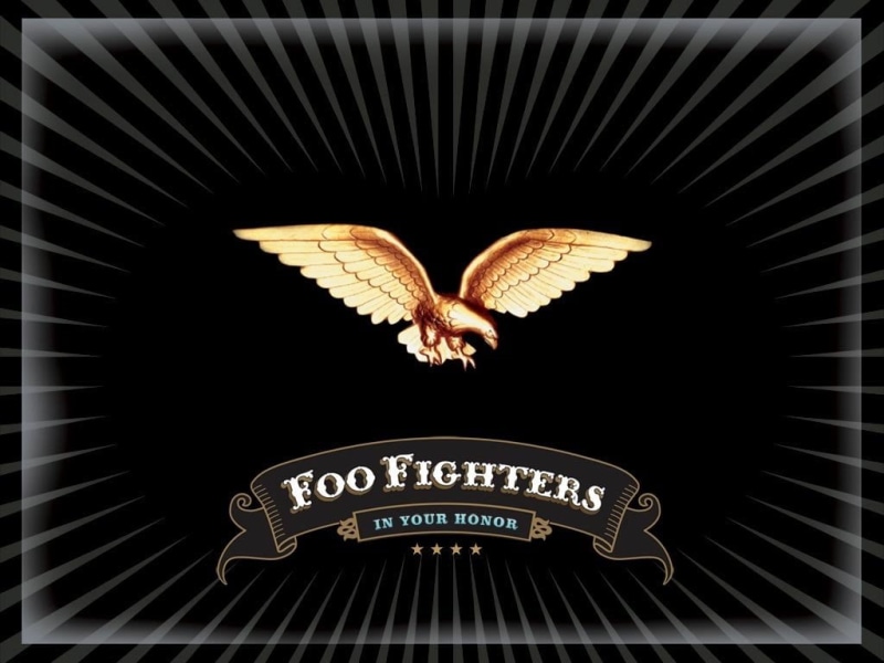 close-up, text, transfer print, Band (Music), black background, no people, 480P, pattern, auto post production filter, leaf, Foo Fighters, frame, still life