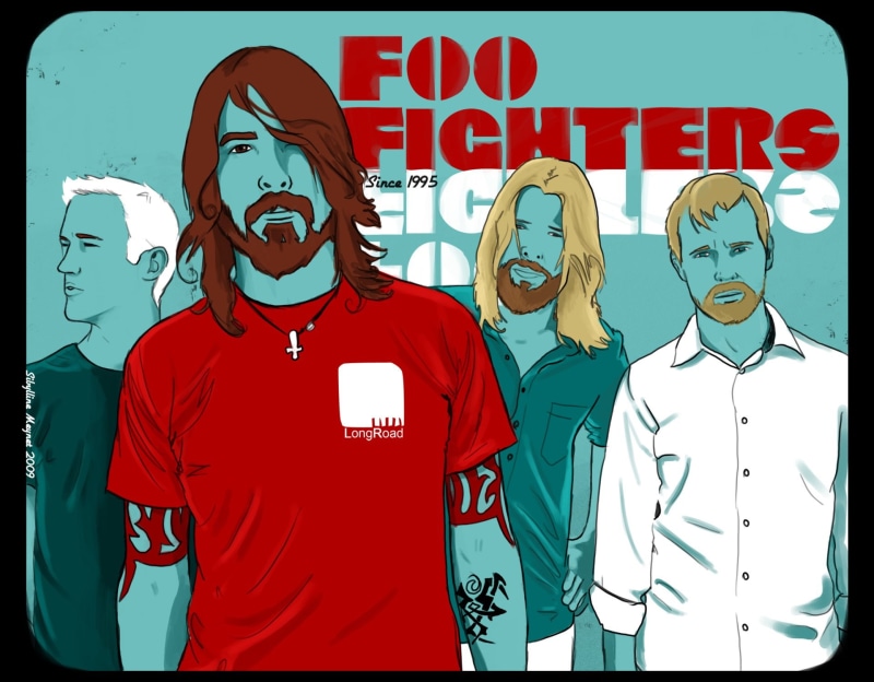 Band (Music), Foo Fighters, fighters, illustration, foo, 1080P, band