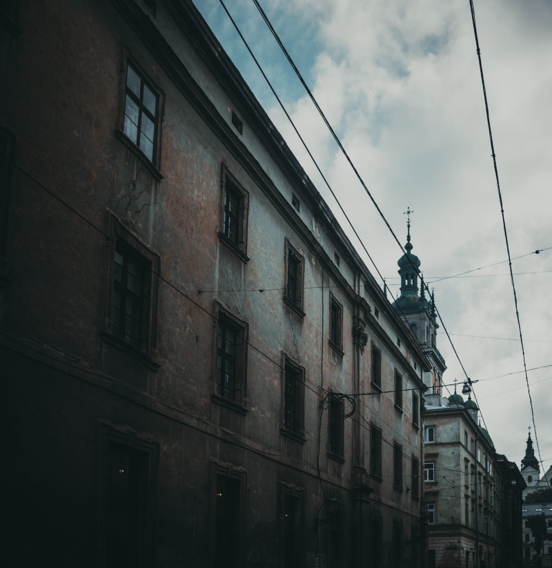 city, 2K, residential district, power line, electricity, sky, cit, street photography, cable, lviv, cloud, windows, line, industry, no people, streetstyle