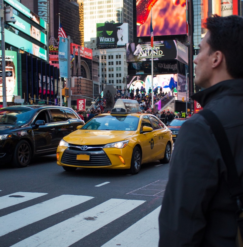 real people, united states, road marking, city street, men, 2K, yellow taxi, urban, crossing, new york, taxi, mode of transportation, built structure