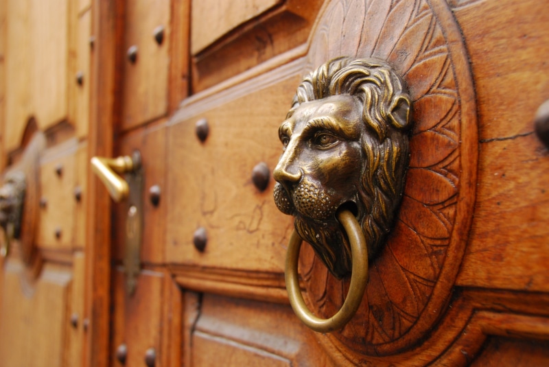4K, animal, mammal, doorknocker, input, knocker, creativity, animal representation, animal head, entrance, no people, feline, photography, metal, lion - feline