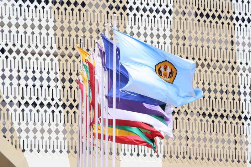 striped, environment, emotion, wind, no people, architecture, freedom, padjadjaran university, campus unpad, blue, 1080P, day, government, built structure