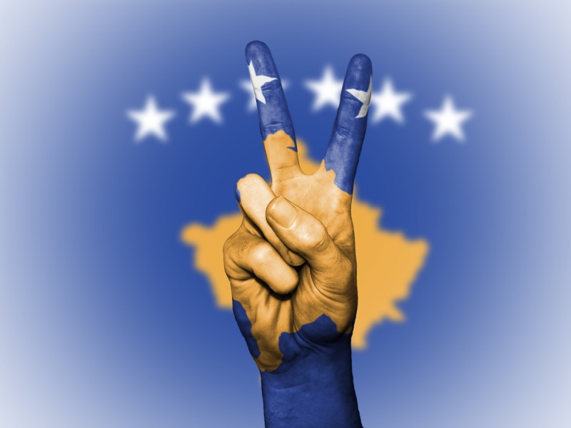 blue, thumb, background, tourism, close-up, human finger, positive emotion, icon, peace, kosovo, sky, people, emotion, country, 4K, colors, hand, human hand