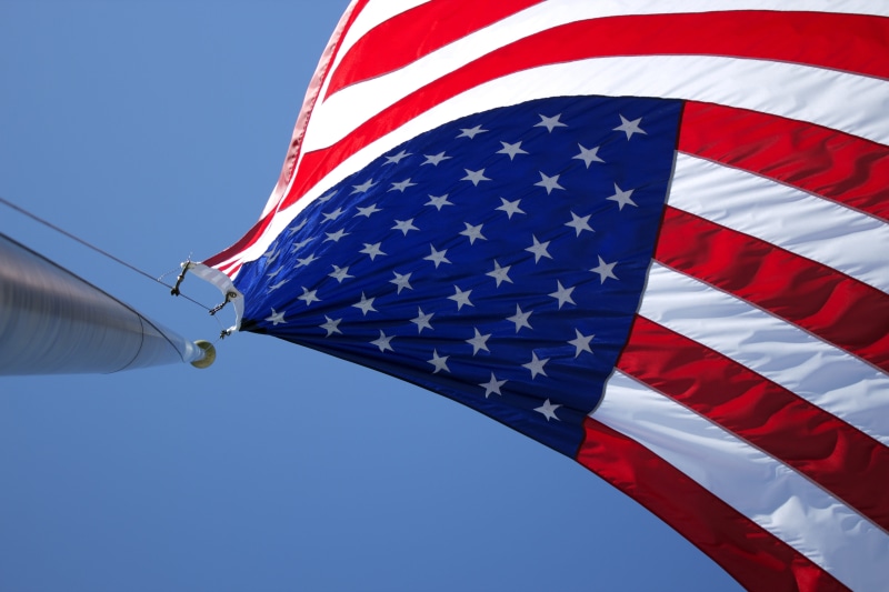 national, flagpole, flag, striped, no people, air vehicle, country, american flag, environment, sky, stars and stripes, flying, nature, us flag, usa, transportation