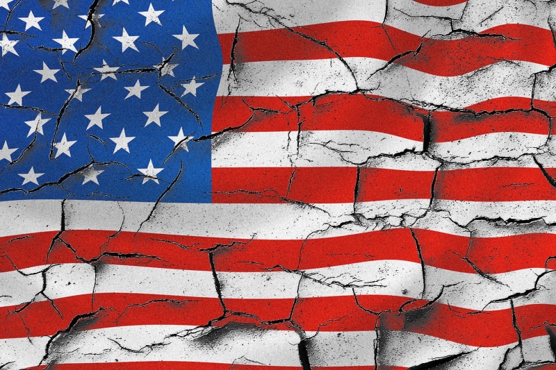 u, red, architecture, striped, american flag, full frame, wall - building feature, flag, s, close-up, cracked usa flag, usa, 1080P, independence, patriot