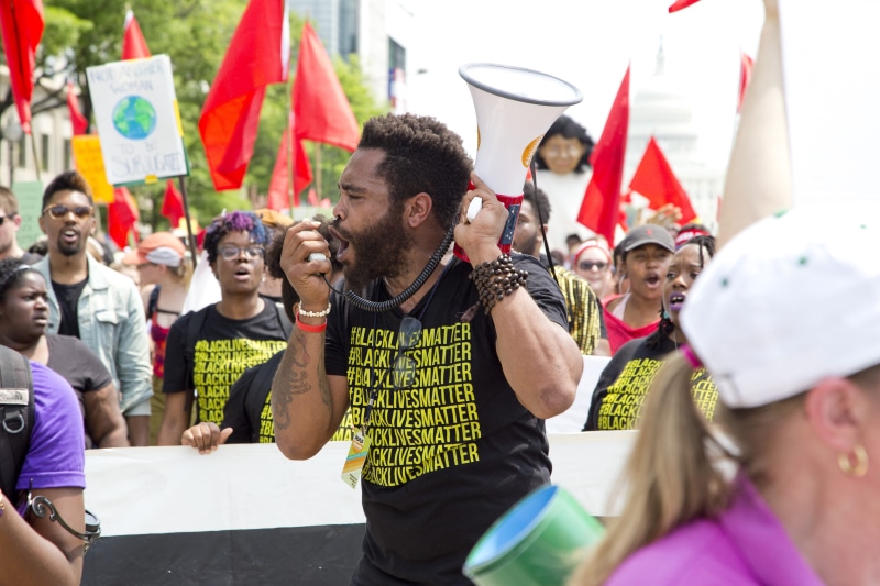 protester, outdoors, politics, sport, megaphone, patriotism, team sport, black lives matter, 5K, spectator, soccer, togetherness, adult, People’s Climate March
