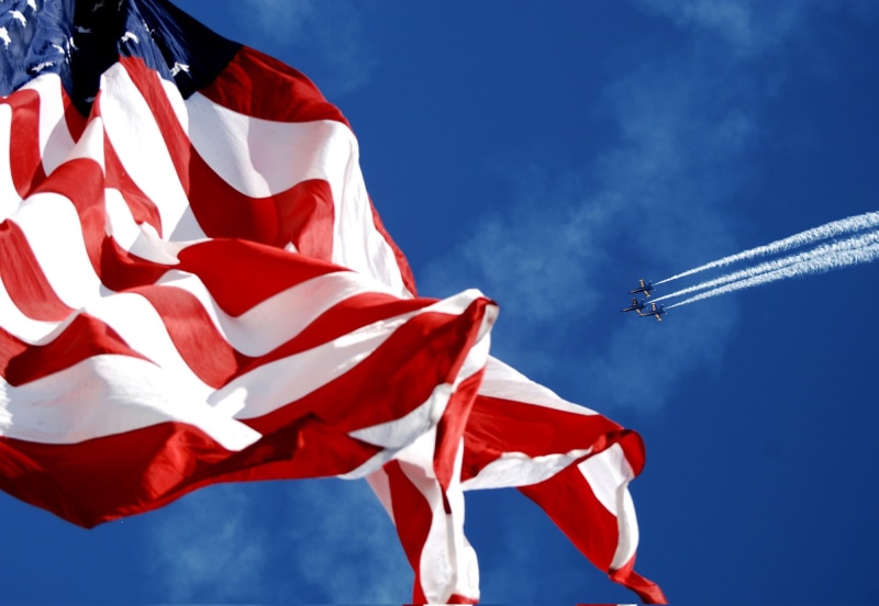 environment, blue, united states, vapor trail, nature, u, pride, wind, low, day, flapping, usa, american flag, no people, white color, breeze, angle, blue sky