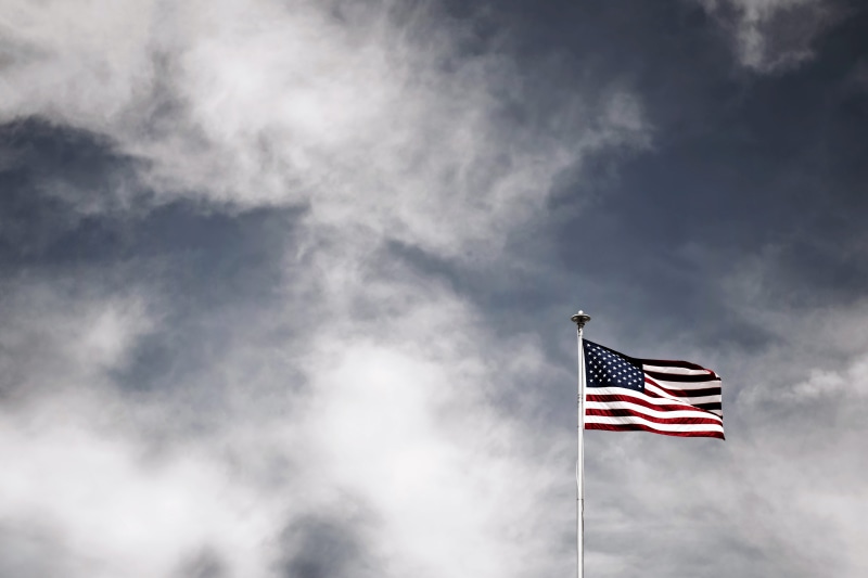 lcd screen, emotion, adventure, leisure activities, grey, 8K, low angle view, stars and stripes, no people, wind, united states, monitor, striped, day