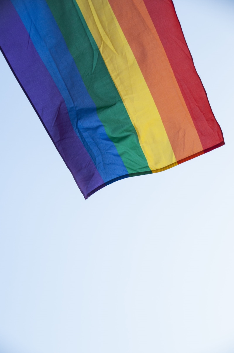 celebration, Symbol, explore, multi colored, gay, low angle view, homosexual, life, lesbian, color, lgbt, colorful, stripes, day, clear sky, june, red