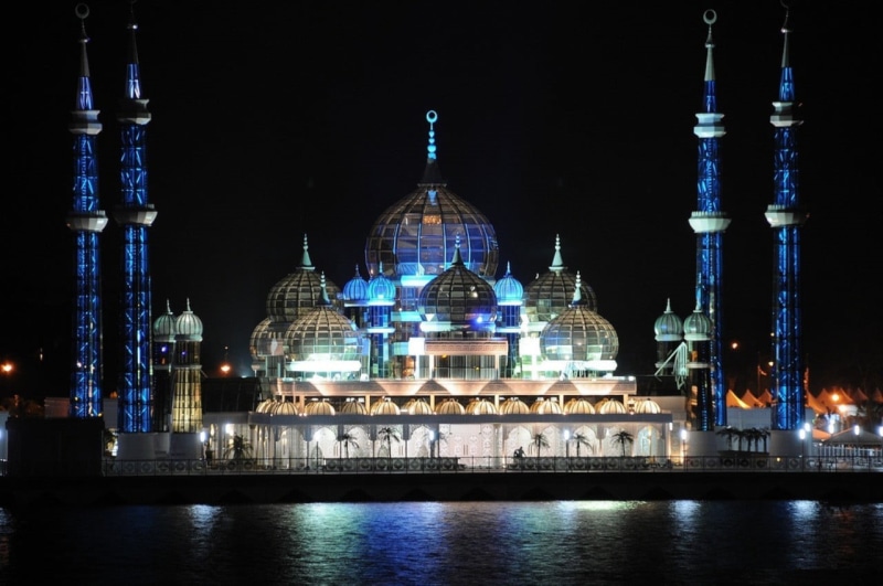 spirituality, architecture, no people, place of worship, sultan, built structure, Religious, nature, religion, illuminated, city, night, outdoors, 720P