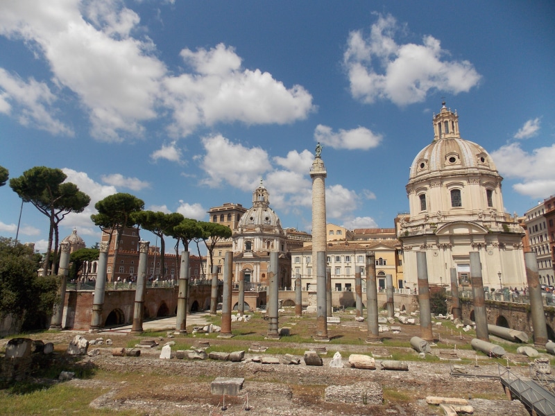 dome, cloud - sky, forum romanum, rome, history, sky, no people, ruined, spirituality, belief, travel destinations, old ruin, landmark, travel, religion