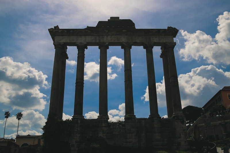 archaeology, city, roman forum, forum romanum, nature, old ruin, colonnade, day, column, roma, built structure, 5K, architecture, sky, italy, low angle view