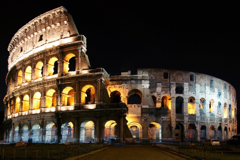 history, Colosseum, ancient civilization, illuminated, arts culture and entertainment, sky, ancient history, ancient, architecture, no people, the past