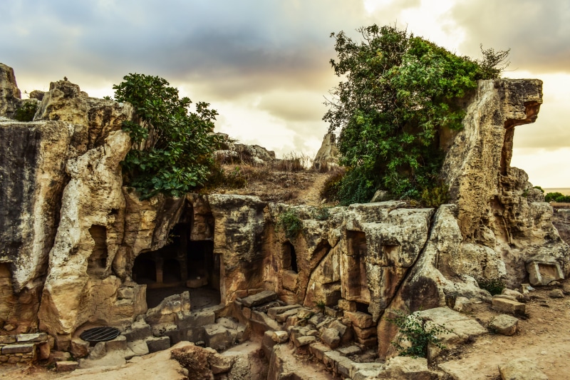 day, the past, tourism, deterioration, sky, ancient civilization, rock - object, tree, architecture, 5K, rock, old ruin, cyprus, plant, stone, historic