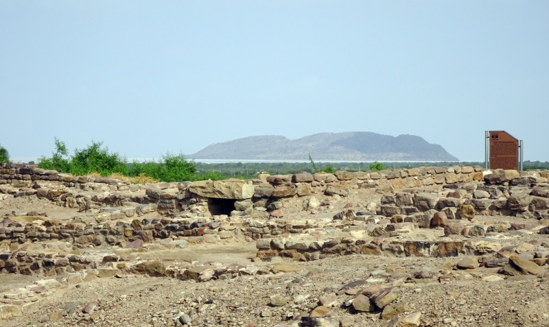no people, architecture, mountain, kutch, tranquility, rock - object, outdoors, scenics - nature, landscape, structures, ruins, day, archaeological site