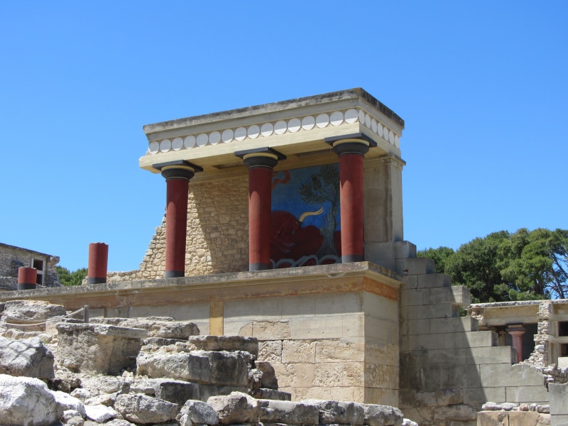 island of crete, 4K, the past, low angle view, archaeological site, day, minoans, outdoors, ruined, ruins, blue, architecture, old Ruin, clear sky, ancient