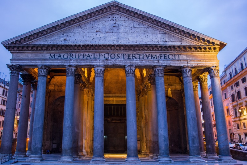 outdoors, pediment, rome, city, antique, government, religious, dawn, colonnade, built structure, pantheon, history, the past, building exterior, temple