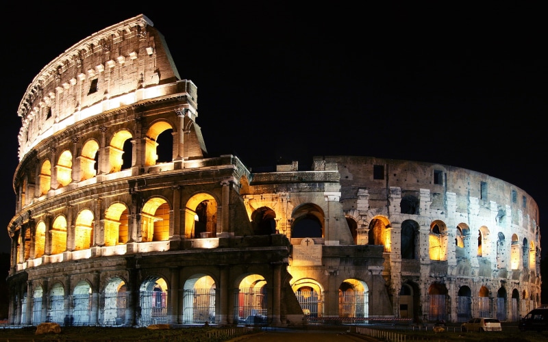 Colosseum, 2K, Night, coloseum, photo, Rome, Italy