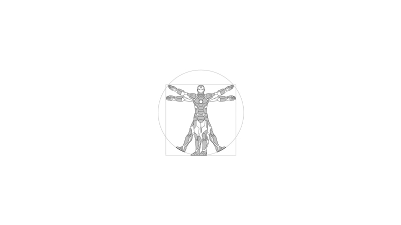 comics, 1080P, iron man, 1920x1080, vitruvian man
