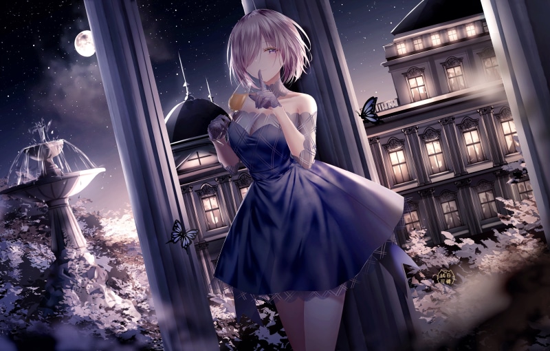 Girl, Fate Series, Mashu Kyrielight, Fate/Grand Order, Night, 4K