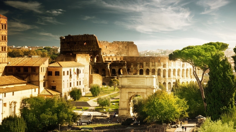 outdoors, old building, old, ancient, cityscape, travel, ruin, tourism, Colosseum, building exterior, no people, clouds, ancient civilization, ruined, Italy